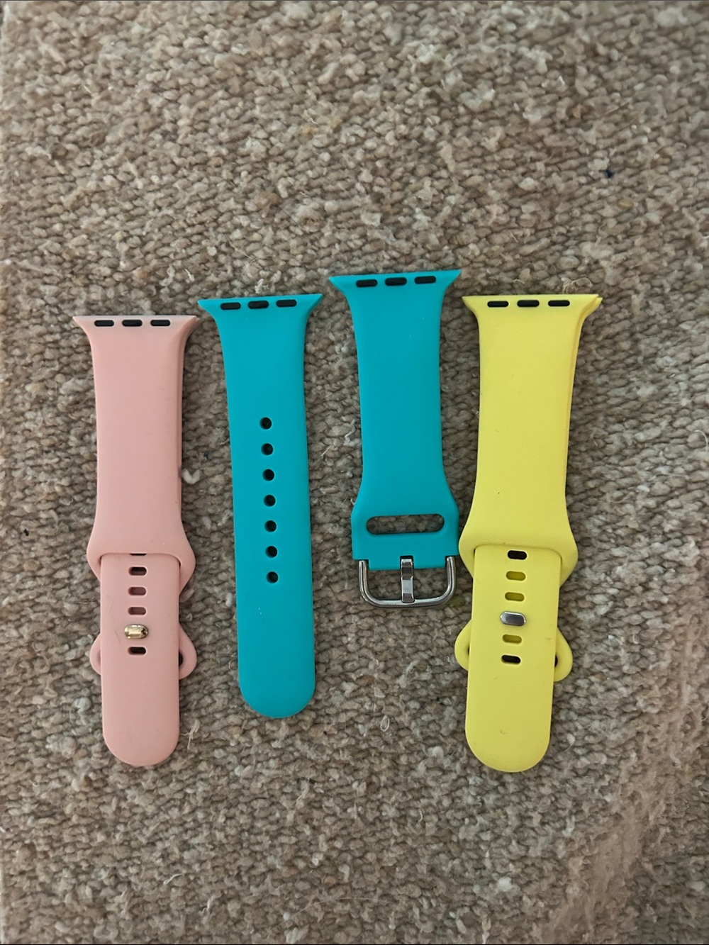Silicone Replacement Watch Bands - Pink, Turquoise, Yellow